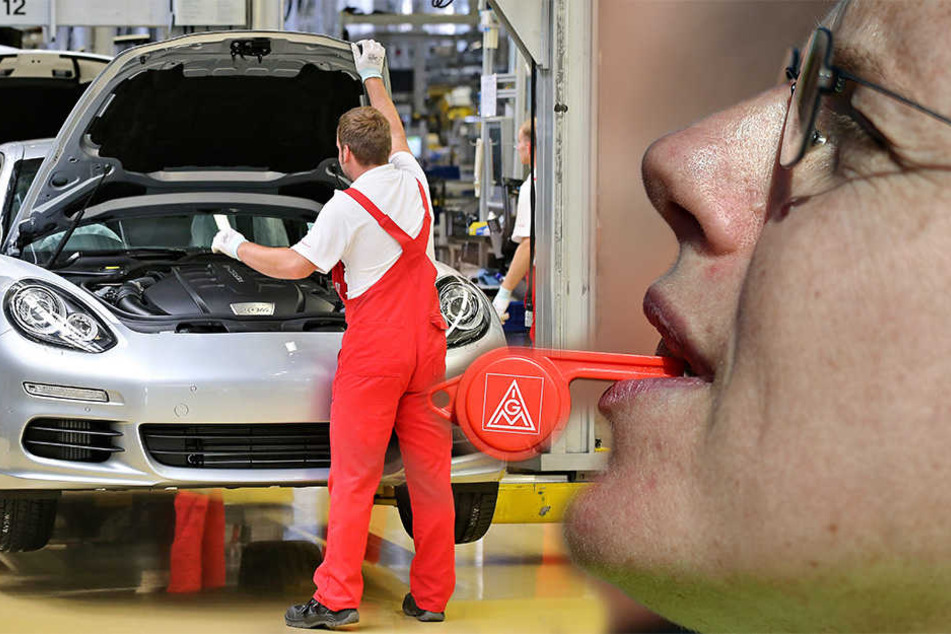 Am Donnerstag will die Gewerkschaft IG Metall die Produktion im Porsche-Werk Leipzig "lahmlegen".