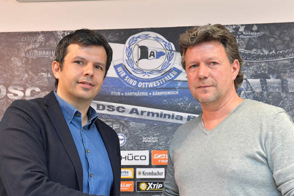 Geschäftsführer Samir Arabi (li.) und Cheftrainer Jeff Saibene planen den Kader für die neue Saison.