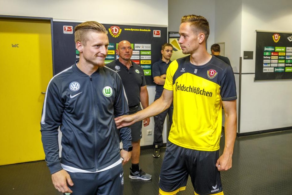 Marvin Stefaniak (li.) war mit in die alte Heimat gereist, spielen konnte er im Gegensatz zu Jannik Müller (re.) aber nicht.