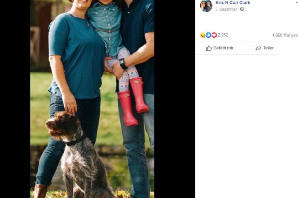 Die Familie Clark und ihre Hündin Isa.