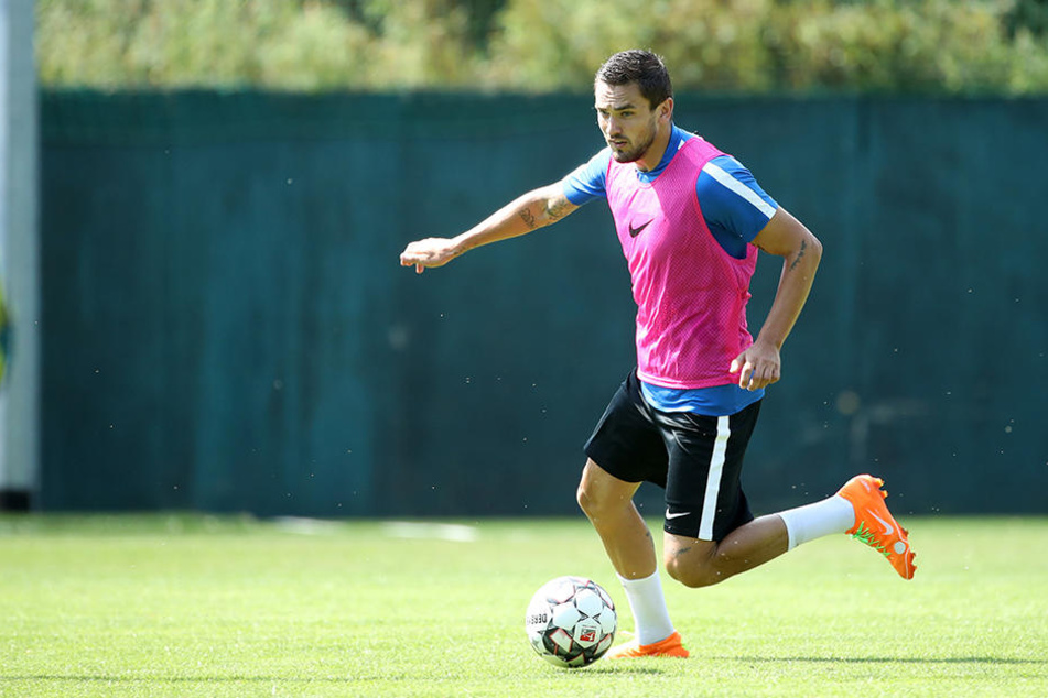 Pascal "Paco" Testroet absolvierte am Mittwoch seine erste Trainingseinheit in Aue.