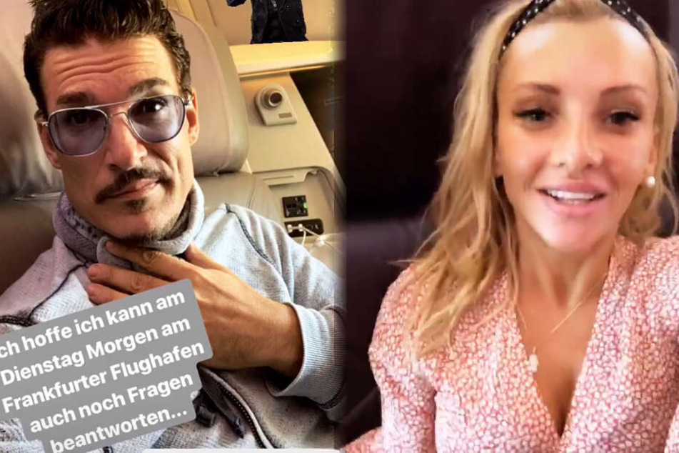 Die Montage zeigt zwei Screenshots aus den Instagram-Storys von Chris Töpperwien und Evelyn Burdecki.