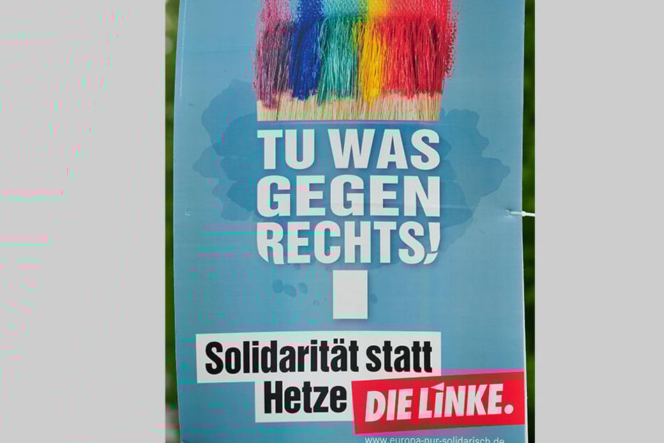 Die Linken setzen auf Taubengrau, "Chemnitz für alle" wirbt mit Regenbogen.