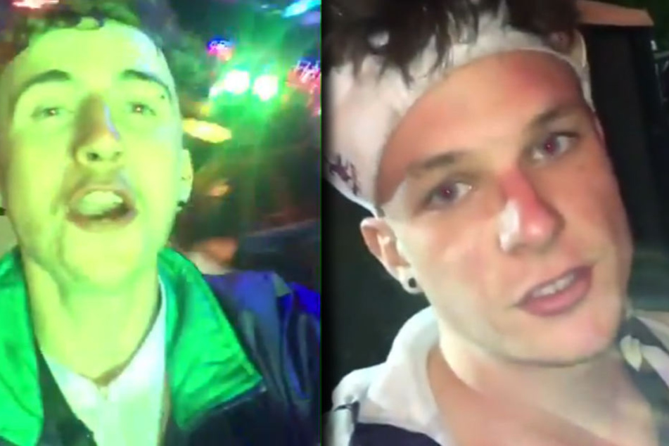 Die Jungs, die das Telefon der jungen Frau fanden, hatten sichtlich Spaß.