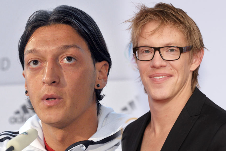 Recep Tayyip Erdoğan lobte Mesut Özil (links). Das nahm Simon Gosejohann zum Anlass, um einen Witz zu reißen.