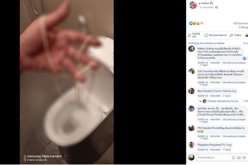 So zeigte Kritsada Ratprachoom seine Schnur auf Facebook.
