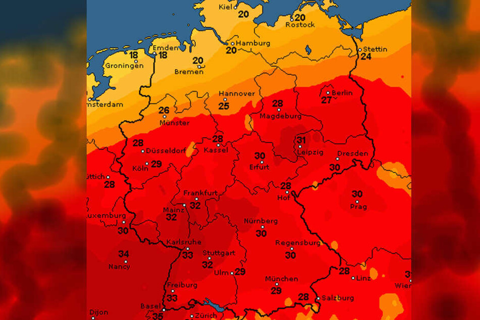Laut wetteronline wird es am Mittwoch in Deutschland nochmal richtig heiß!