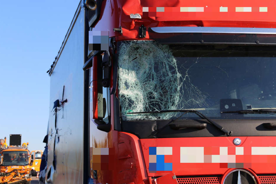 Mit voller Wucht krachte der Lkw in das Fahrzeug.