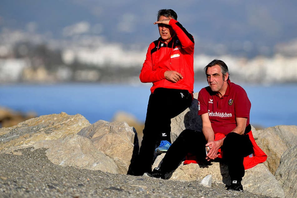 Trainer Uwe Neuhaus (links) und Geschäftsführer Sport Ralf Minge (re.).