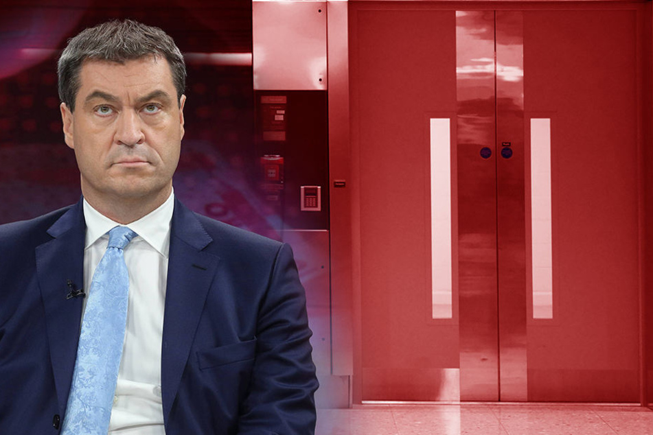 Bayerns Finanzminister Markus Söder (49, CSU) steckte fest!