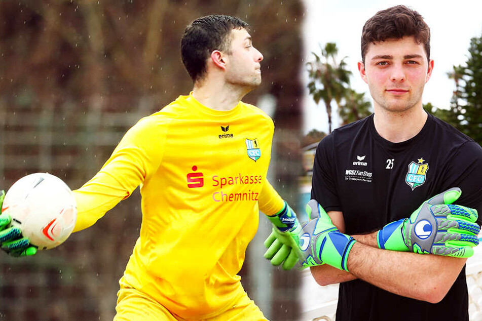 Winterneuzugang Joshua Mroß ist schnell zur Nummer eins beim CFC aufgestiegen. Der 22-Jährige geht völlig unaufgeregt in den Klassiker gegen Lok Leipzig. (Bildmontage)