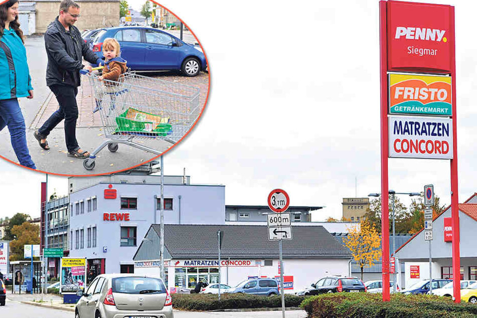 Rewe, Penny, Lidl und Netto streiten sich in Siegmar um Kunden. Demnächst kommt ein Edeka gegenüber von Penny dazu. Mit dem neuen Edeka-Markt gibt es dann fünf Supermärkte auf 850 Metern.