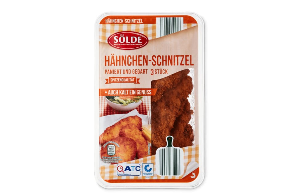 In diesen Hähnchenschnitzeln könnten sich Glassplitter befinden.