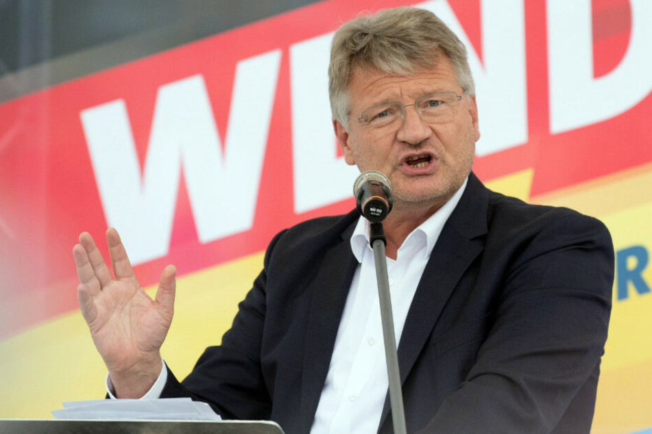 Jörg Meuthen spricht beim Wahlkampfauftakt der AfD in Cottbus.