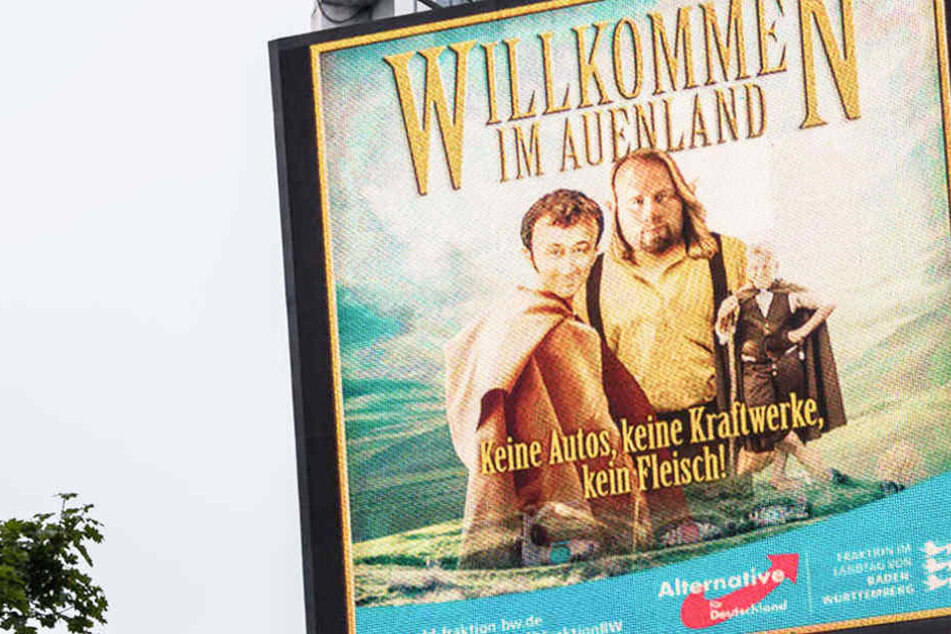 Sorgte über Wochen für Ärger: Werbung der AfD auf einer Videoleinwand in Stuttgart. Jetzt ist Schluss. (Archivfoto)