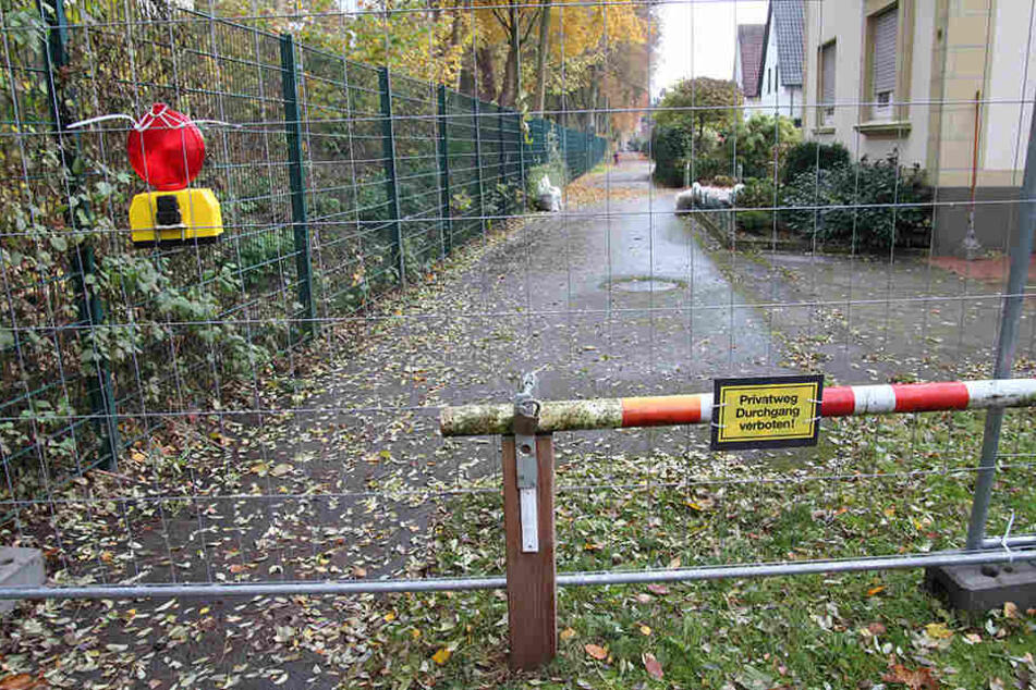 Der Zaun ist zwei Meter hoch, rechts und links ist kein Durchkommen.
