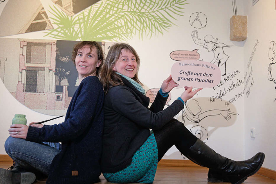 Illustratorin Anja Maria Eisen (44, l.) und Ausstellungsgestalterin Antje Werner.