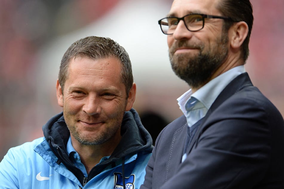 Stolz wie Bolle! Pal Dardai (l) und Michael Preetz.