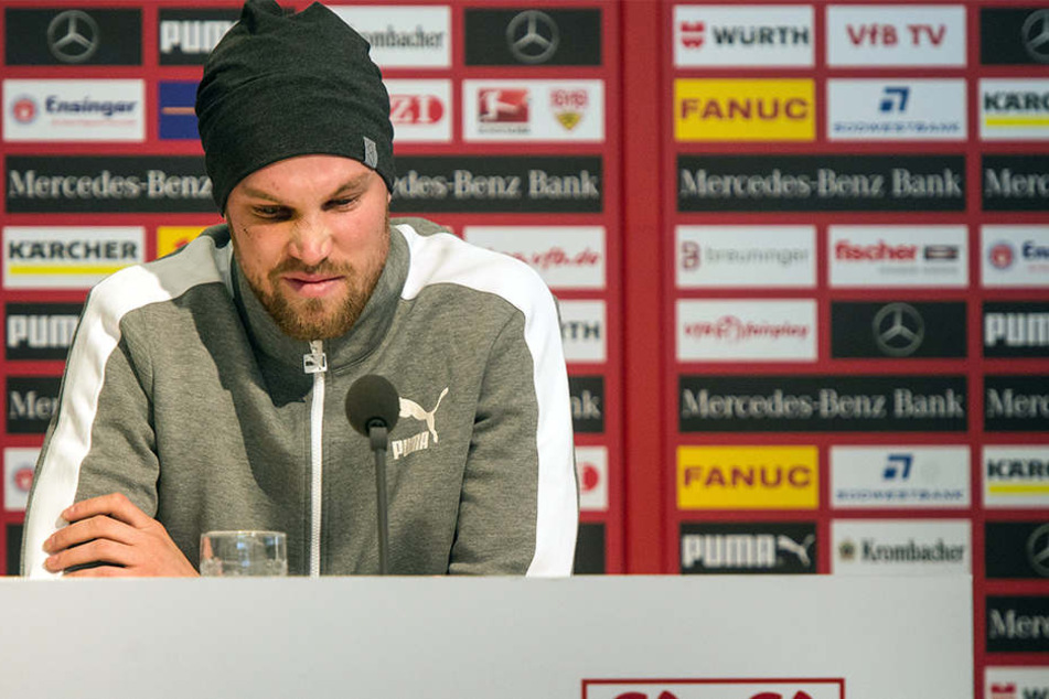 Kevin Großkreutz bei seiner Pressekonferenz zum Rausschmiss.