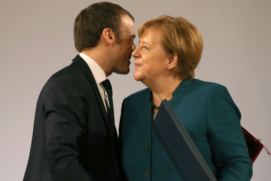 Der französische Präsident Emmanuel Macron und Bundeskanzlerin Angela Merkel.