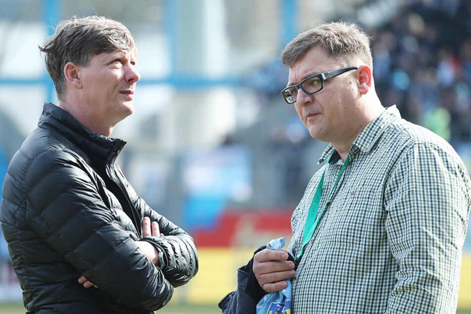 Besorgte Gesichter bei den CFC-Bossen Uwe Bauch (l.) und Thomas Uhlig.
