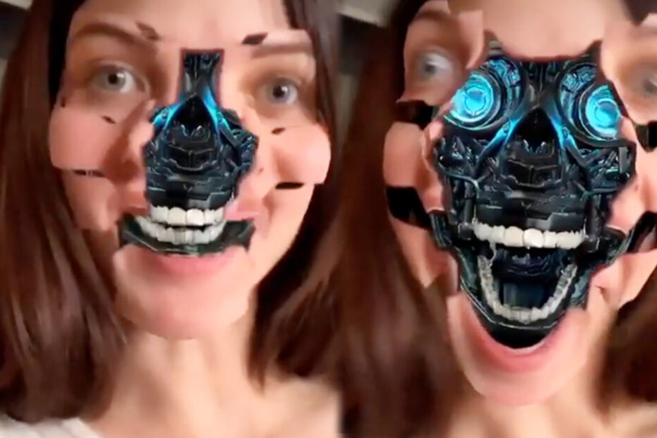 Die GNTM-Schönheit ließ sich ihr hübsches Gesicht per Face-Filter verunstalten.