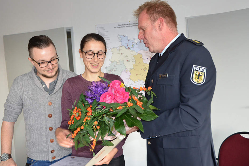 Polizeidirektor Ralf Gehling empfing das Pärchen.