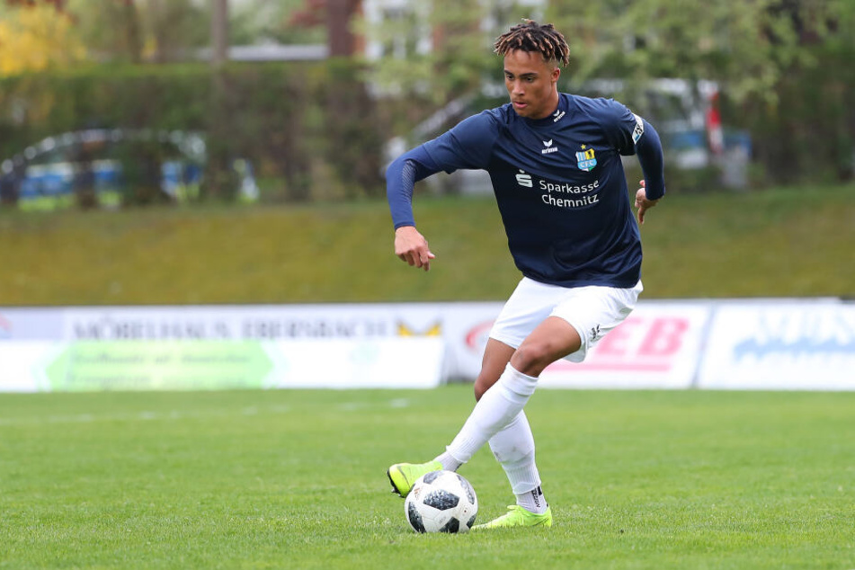 Gab in Neugersdorf sein Einstand beim Chemnitzer FC: Deji Beyreuther. Er kam im Winter von Eintracht Frankfurt.