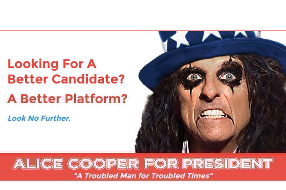 Alice Cooper gab auf seiner Webseite seine Kandidatur bekannt.