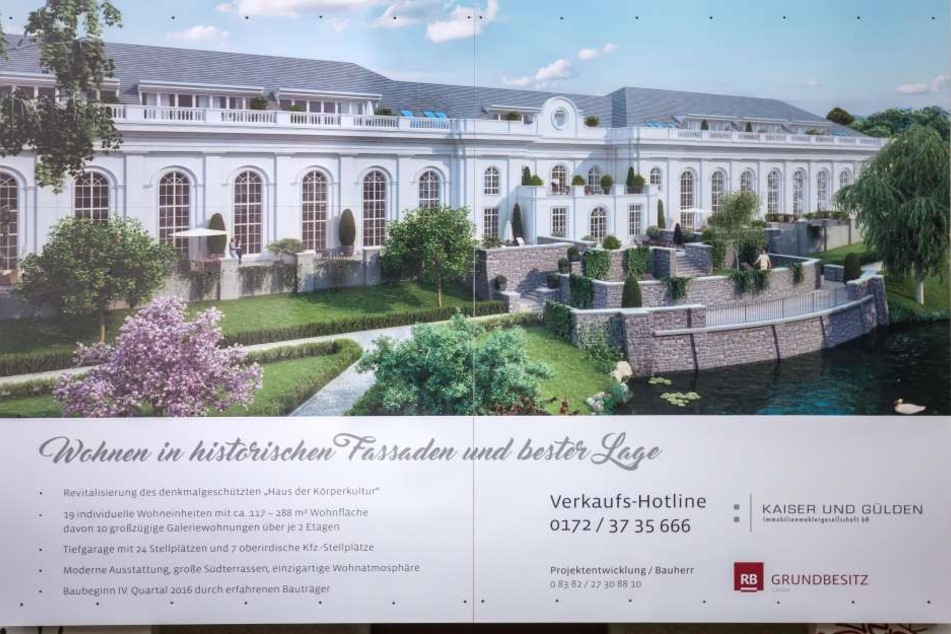 So soll das ehemalige Bad einmal aussehen: Luxus-Apartments mit Terrassen zum Teich.