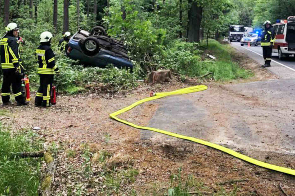 Der Toyota wurde bei dem Unfall erheblich beschädigt.