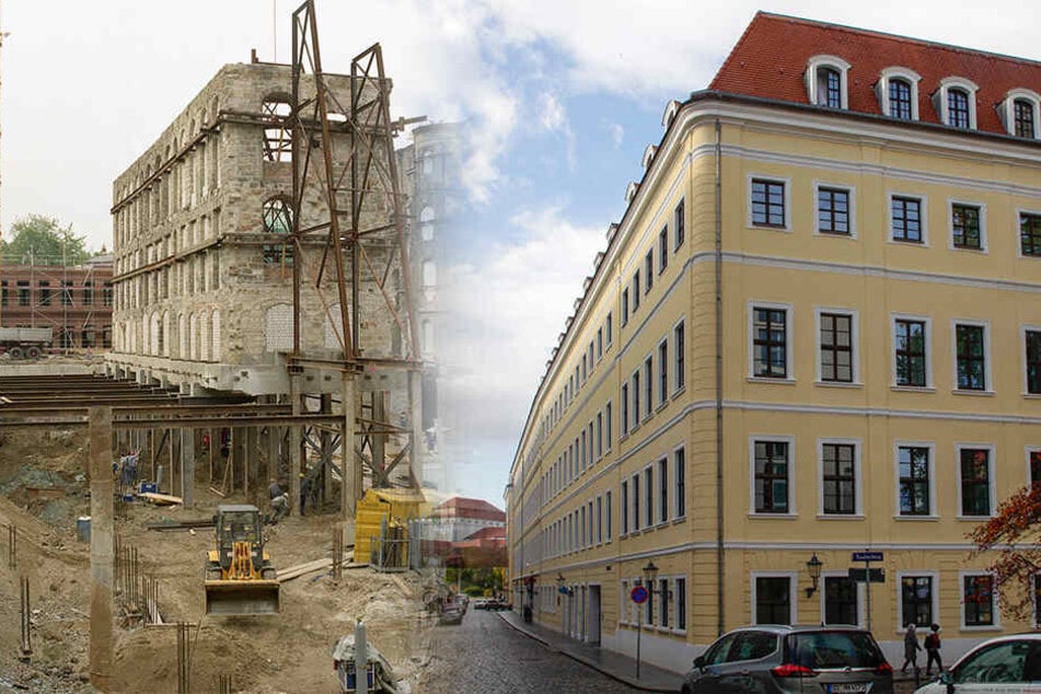 Taschenbergpalais früher und heute.