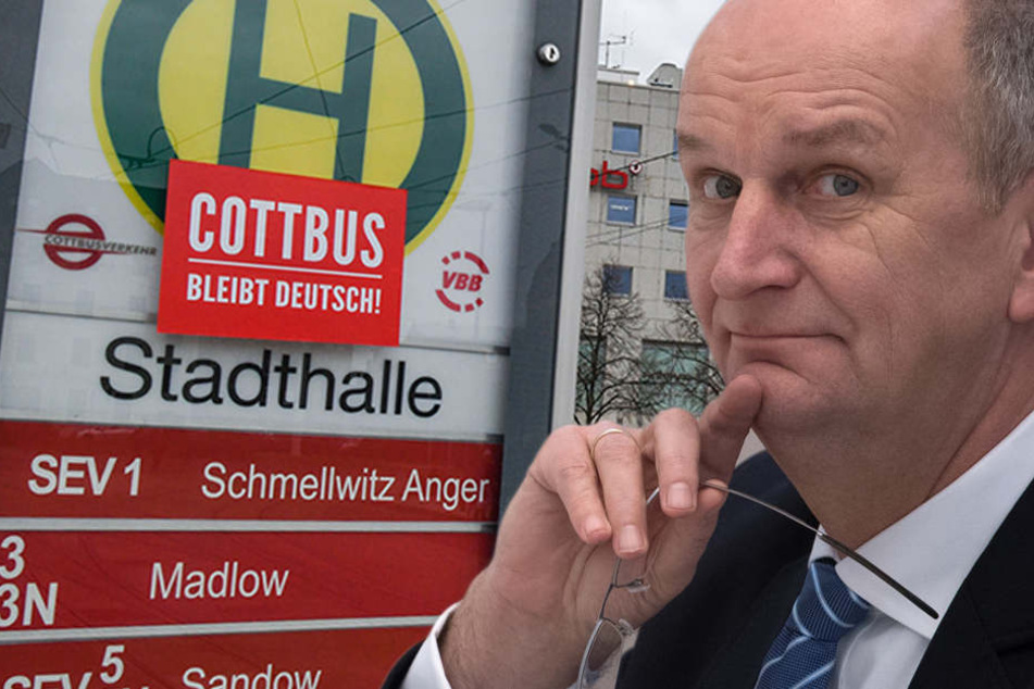 Dietmar Woidke verteidigt Cottbus und ihre Bewohner. (Bildmontage)