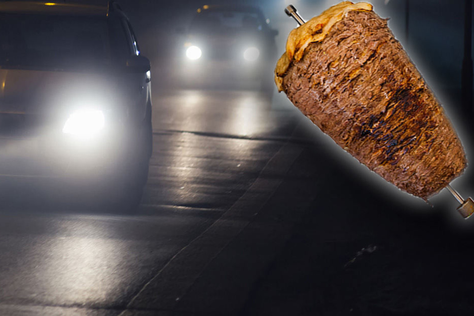 So oder so ähnlich muss es wohl ausgesehen haben, als der Dönerspieß angeflogen kam. (Bildmontage)