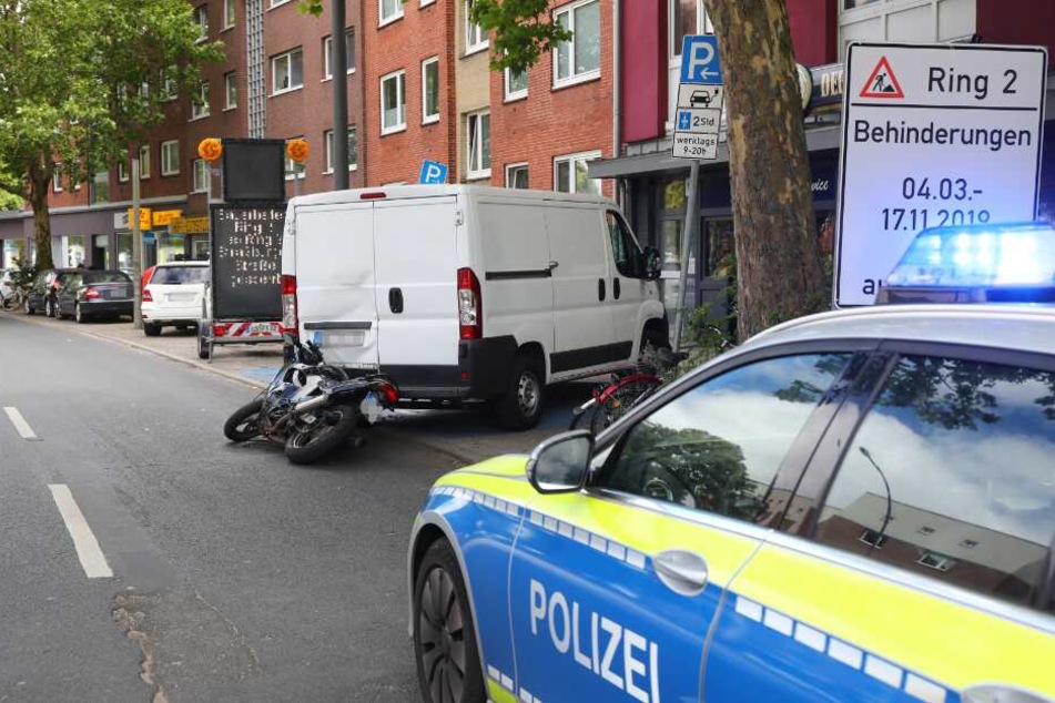 Das Ausweichmanöver des Bikers missglückte...