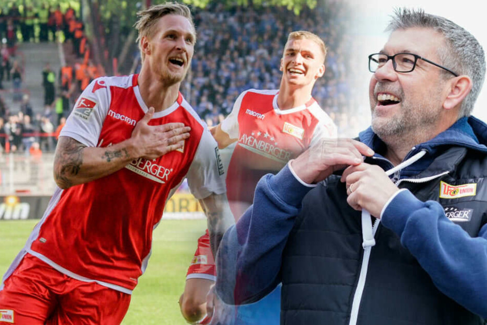 Sebastian Polter jubelt nach seinem Treffer gegen Magdeburg. Trainer Urs Fischer könnte historisches erreichen.