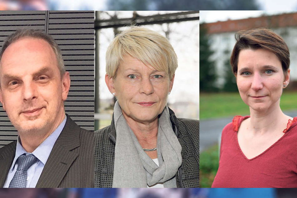 v. li.: SPD-Stadtrat Detlef Müller (51), Grünen-Stadträtin Petra Zais (59) und Linken-Stadträtin Katrin Pritscha (41).