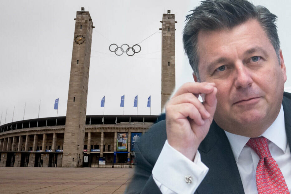 Andreas Geisel hat das Maifeld als möglichen Standort für eine neue Arena ausgeschlossen. (Bildmontage)