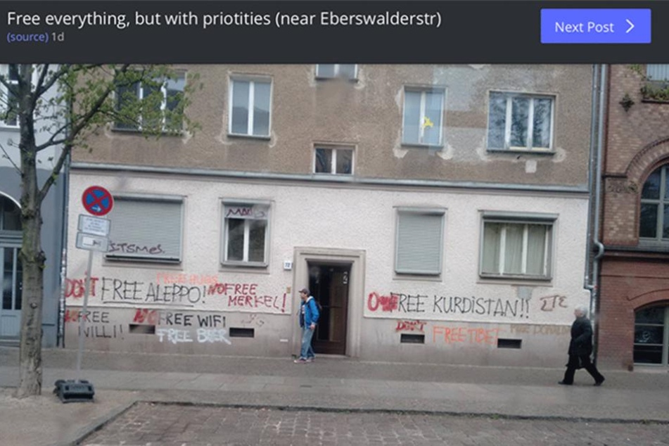 Diese Fassade gleicht eher einer Wandzeitung.