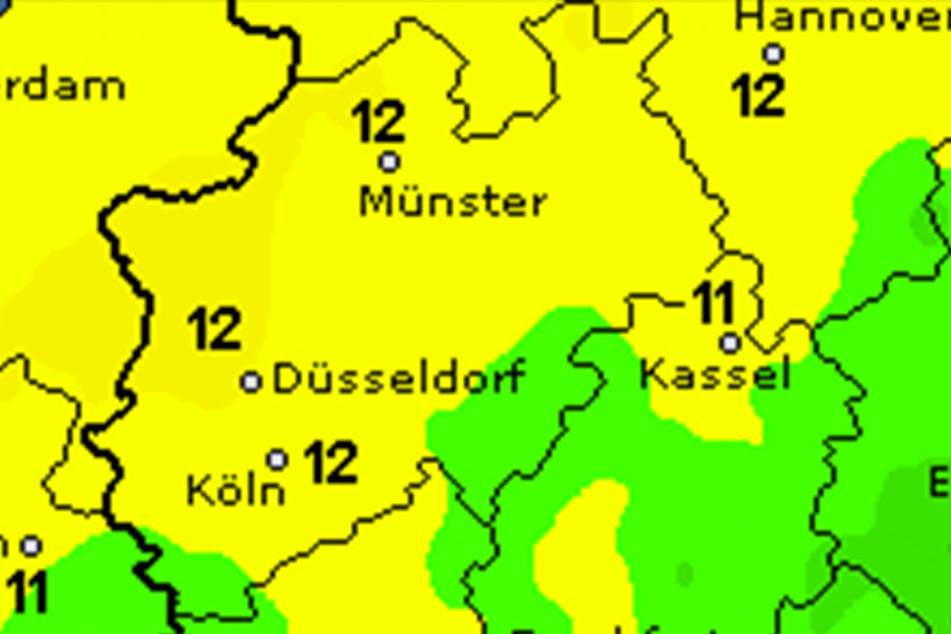 Bei 12 Grad ist Schluss - immerhin zweistellig.