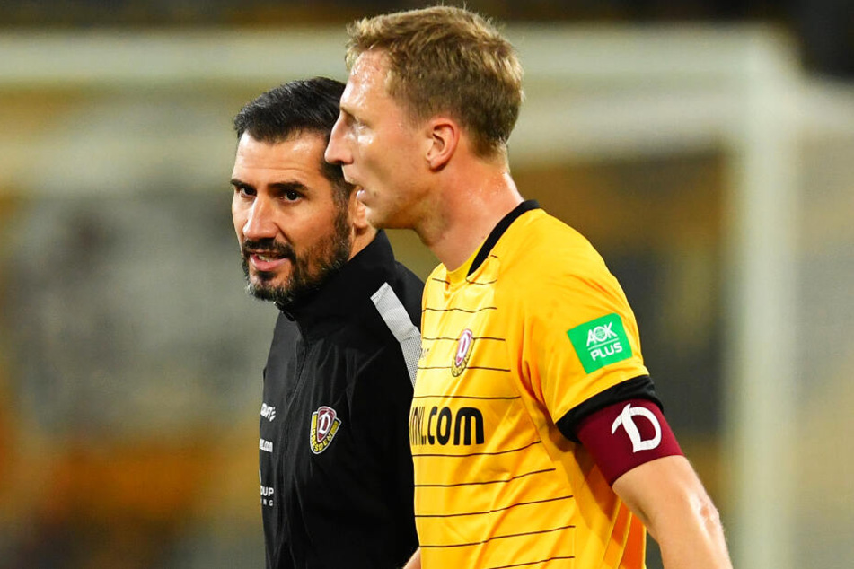 Ex-Trainer Cristian Fiel (l.) stellte Marco Hartmann drei Kapitäne zur Seite.
