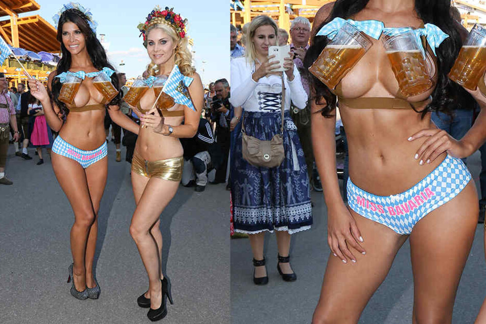 Mit Freundin Yvonne Woelke machte sich Micaela Schäfer nicht nur Freunde auf dem Oktoberfest.