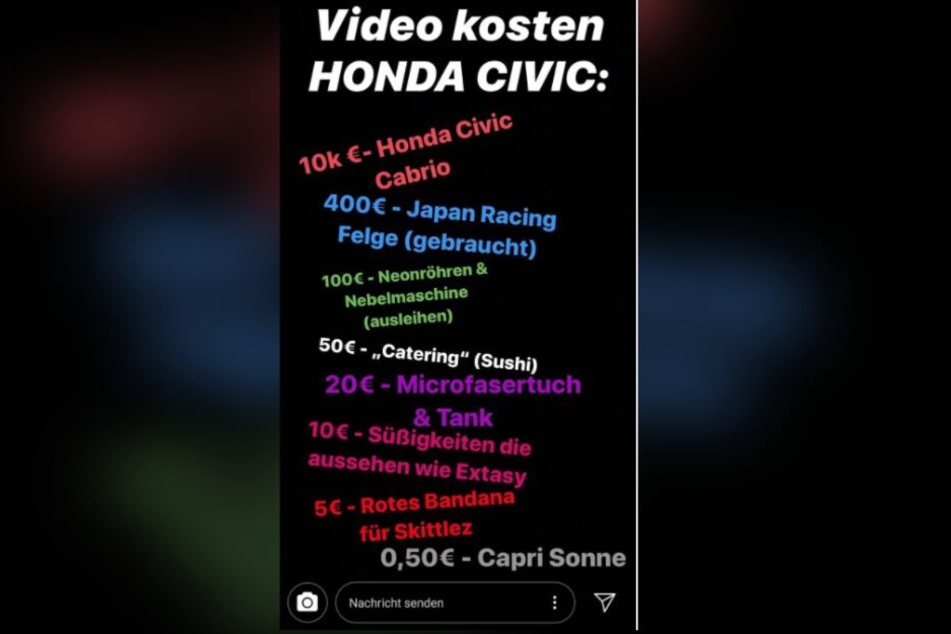 Knapp 10.000 Euro kostete das Video zu "Honda Civic".