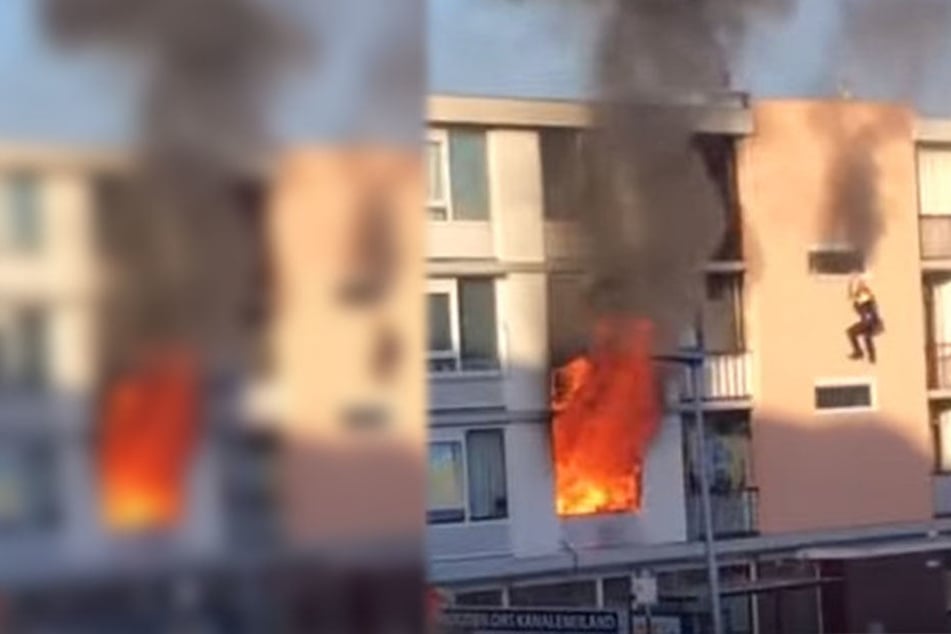 Nach der Explosion schlugen meterhohe Flammen aus der Wohnung.