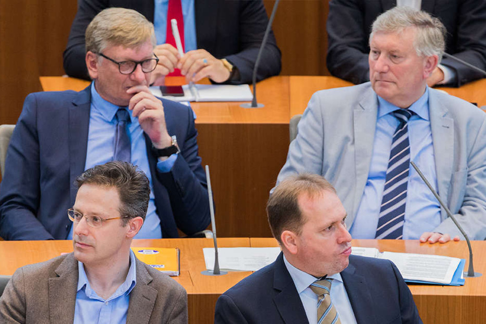 Markus Wagner (hinten li.) und Helmut Seifen (hinten re.) werden vermutlich um das Spitzenamt kandidieren.