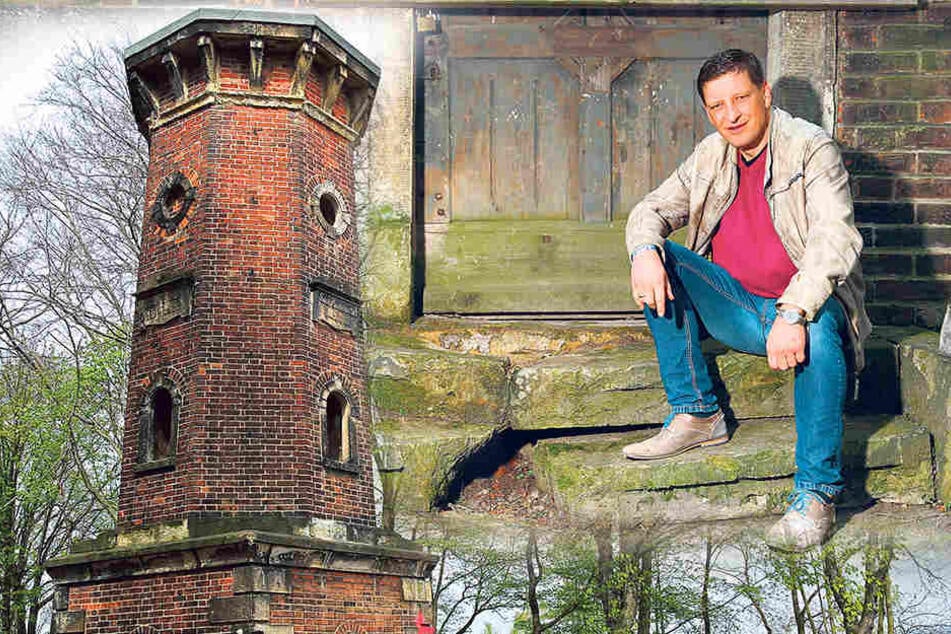 Der 1880 gebaute
Lugturm
in der Nähe
der Dohnaer
Straße wird als
Ausflugsziel
wiederbelebt.
Die Ziele von
Pächter Jens
Genschmar (48)
sind Sanierung
und Wiedereröffnung.