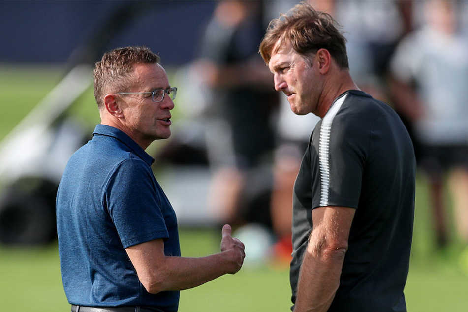 Priorität haben nach dem Saisonende die vorzeitigen Verlängerungen mit Ralph Hasenhüttl (r.) und Spieler Timo Werner.