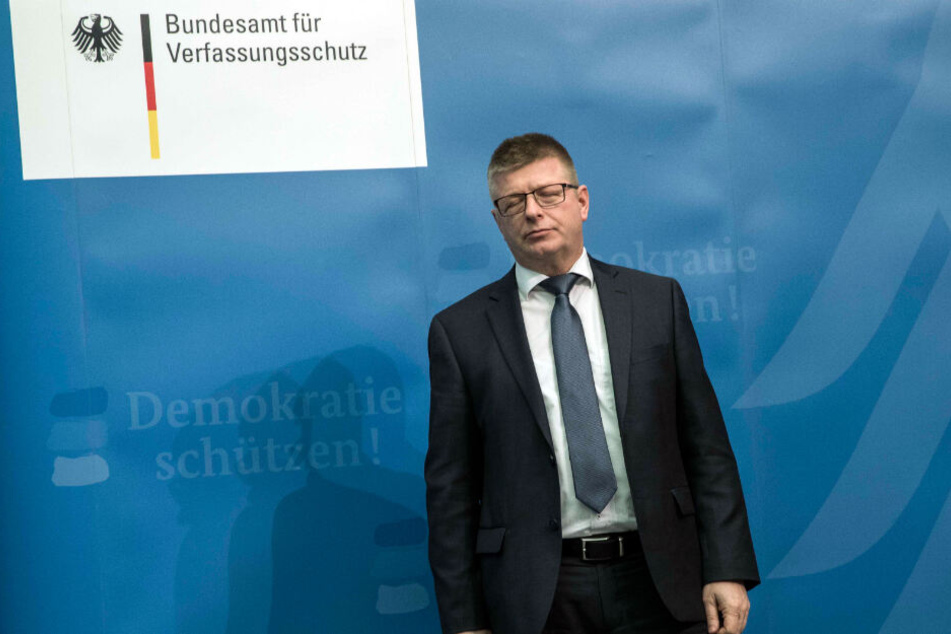 Der Präsident des Bundesamts für Verfassungsschutz, Thomas Haldenwang, steht bei einer Pressekonferenz am Dienstag.
