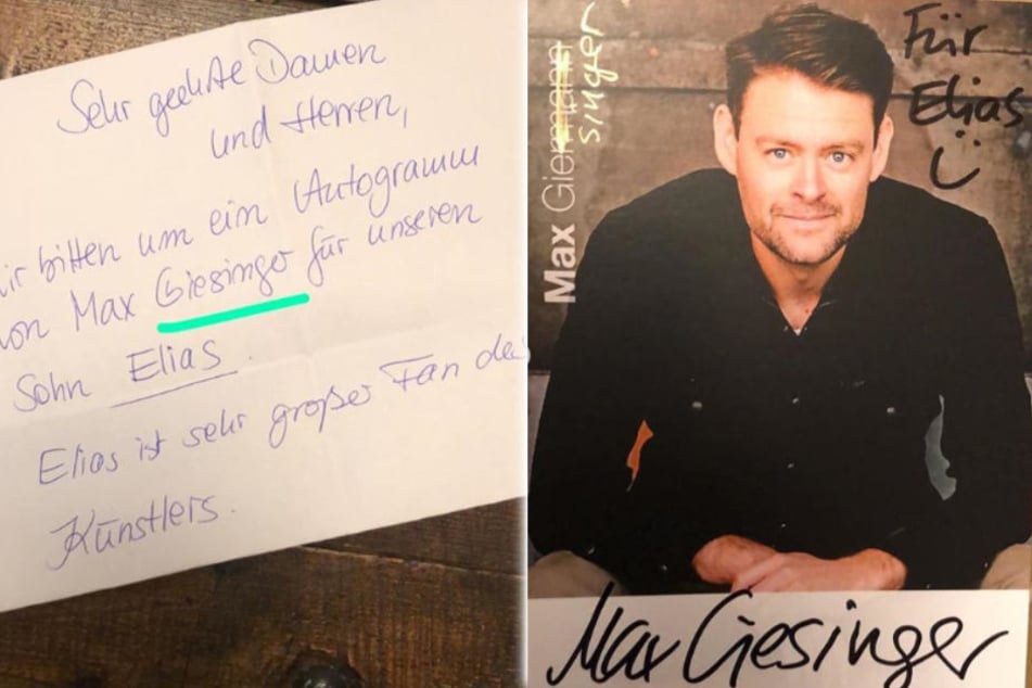 Die witzige Autogrammkarte von Max Giermann alias Max Giesinger.