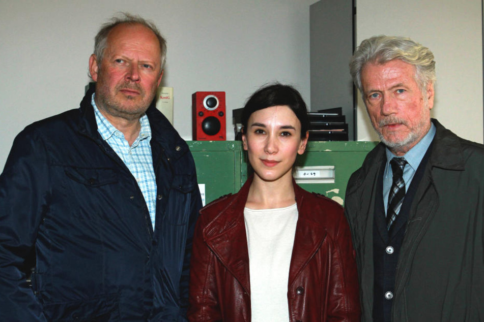 Sabine Kekilli gemeinsam mit Axel Milberg (60, l.) und Jürgen Prochnow (75) im Tatort "Borowski und das verlorene Mädchen".